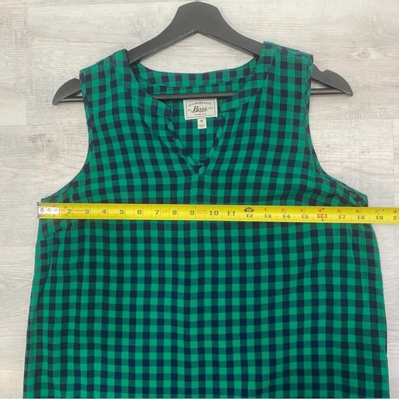 G.H. Bass & Co Women's M Plaid Summer  Tank Top Green 100% Viscose - Picture 11 of 15